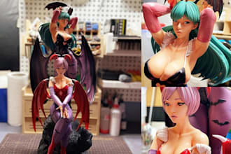 print and paint resin stl 3d anime girl action figure diorama miniature statue