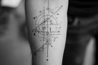 create unique custom geometric tattoo design