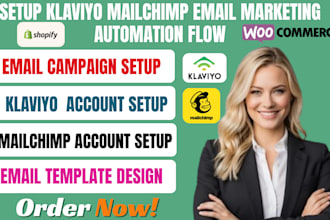 setup klaviyo mailchimp email marketing automation flow shopify wix woocommerce