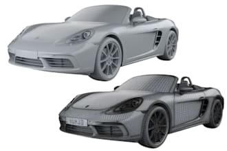 do 3d car modeling, 3d car, police car, rc car, blender car for 3d printing