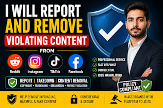 report and remove violating content from reddit instagram tiktok facebook