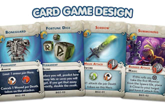draw quality card game design card game art board game box design and rule book