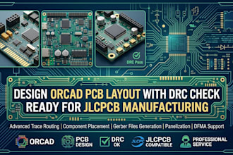design orcad pcb layout with drc check ready for jlcpcb manufacturing