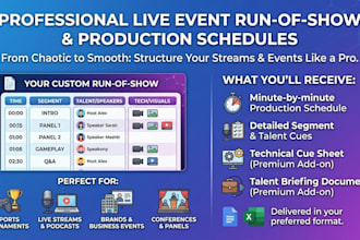 create a run of show for your live event or stream