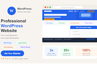 create a professional wordpress website for your small business with SEO lead gn