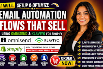setup omnisend klaviyo email automation flows for shopify cro shopify marketing