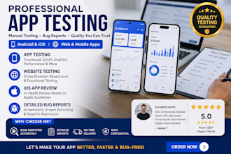 do QA testing, app testing, website testing, and ios app review