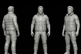 do realistic 3d character design 3d bust model 3d head portrait for 3d printing