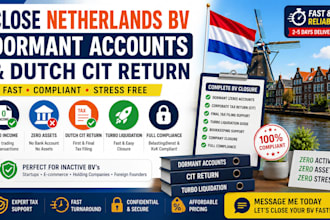 file and close netherlands bv, file dormant accounts and dutch cit return