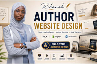 design author website ebook landing page author branding to sell book
