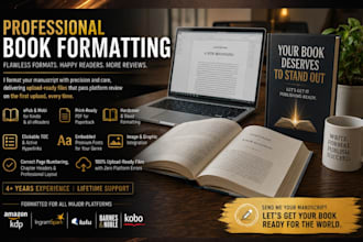 do book formatting for amzon kdp, ingramspark, paperback formatting, print ready