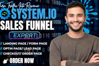 build systemeio sales funnel in clickfunnel and systeme io landing page design