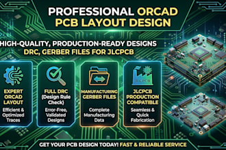 design orcad pcb layout with drc, gerber files for jlcpcb production