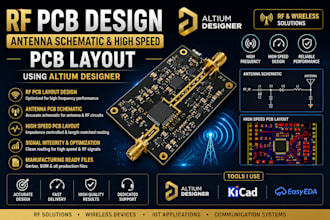 rf pcb design, antenna schematic and high speed pcb layout in altium designer