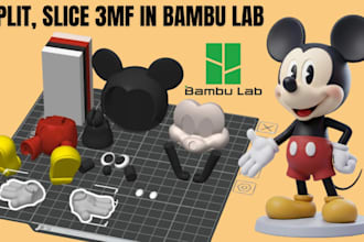 color paint slice spit 3d model for multicolor 3d print stl to 3mf bambu studio