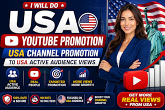 do USA youtube promotion, USA channel promotion, to USA active audience views