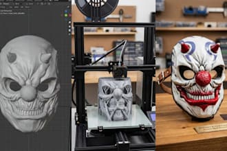 custom 3d cosplay mask stl design 3d print and paint 3d helmet stl anime mask
