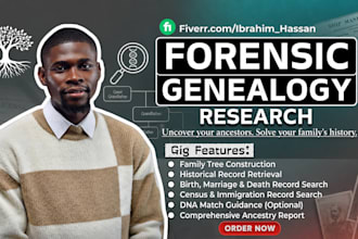 do forensic genealogy research, locate legal heirs, jewish and italian heritage