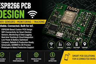 create esp8266 pcb for wifi sensors, monitoring, and tracking