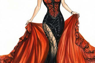 do fashion illustration and dress design