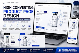 design a high converting peptide or supplement product page