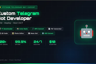 create and host a custom python telegram bot 24 7