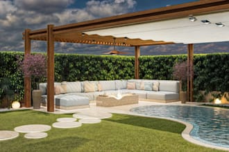 design landscape, garden, patio cover, backyard, pergola and gazebo