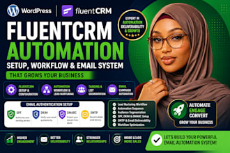 set up wordpress domain email authentication, fluentcrm lead nurturing workflow