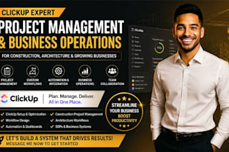 create clickup workflows for construction and architecture project management