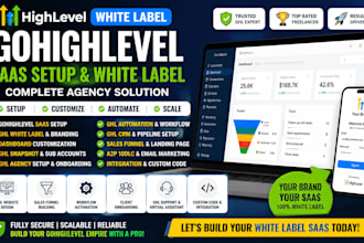 set up ghl white label, saas, automation, sales funnel, and dashboard