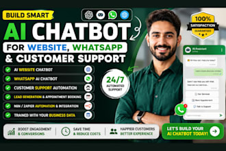 build ai chatbot for website, whatsapp and customer support