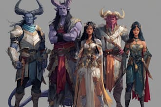 did dnd group party dnd character art, dnd party