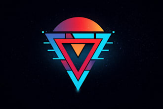 illustrate futuristic cyberpunk style or mecha logo for you