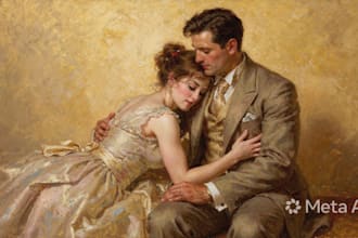 paint couple portrait painting in oil canvas