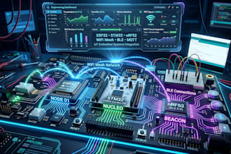 develop esp32, stm32, nrf52, wifi mesh, ble, arduino, iot, mqtt integration