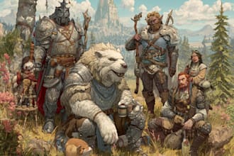 draw your dnd group party illustration