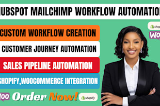setup hubspot mailchimp workflow automation  integration shopify woocommerce