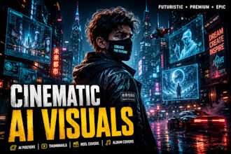 create cinematic ai visuals and futuristic posters