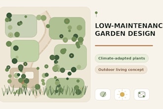 design a low maintenance garden with climate adapted plants