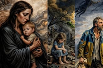 custom concept art character portrait digital oil painting in renaissance style