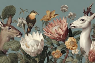 draw animal and botanical illustrations