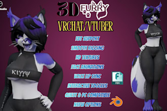 create vrchat avatar, vrchat avatar, vr character furry vrchat for vseeface