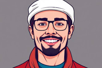 design a custom vector face portrait with professional quality