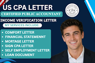 write US CPA letter business income verification letter US CPA comfort letter
