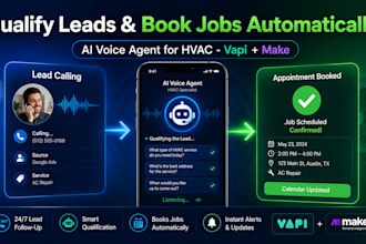 setup ai voice agent for hvac to qualify leads and book jobs vapi make com