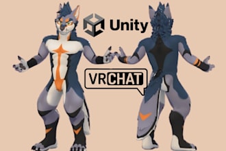 do custom vrchat furry avatar furry nsfw vr chat avatar vrc character 3d fursona