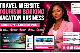 design wix vacation travel tourism business website webador duda joomla booking
