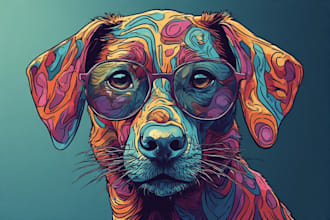 design custom pet pop art illustration for you