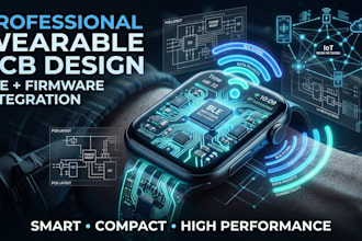 create professional pcb design with ble and firmware for wearables deceives