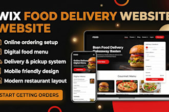 design wix restaurant food delivery and online ordering system website